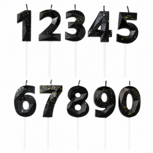 Black Number Candles